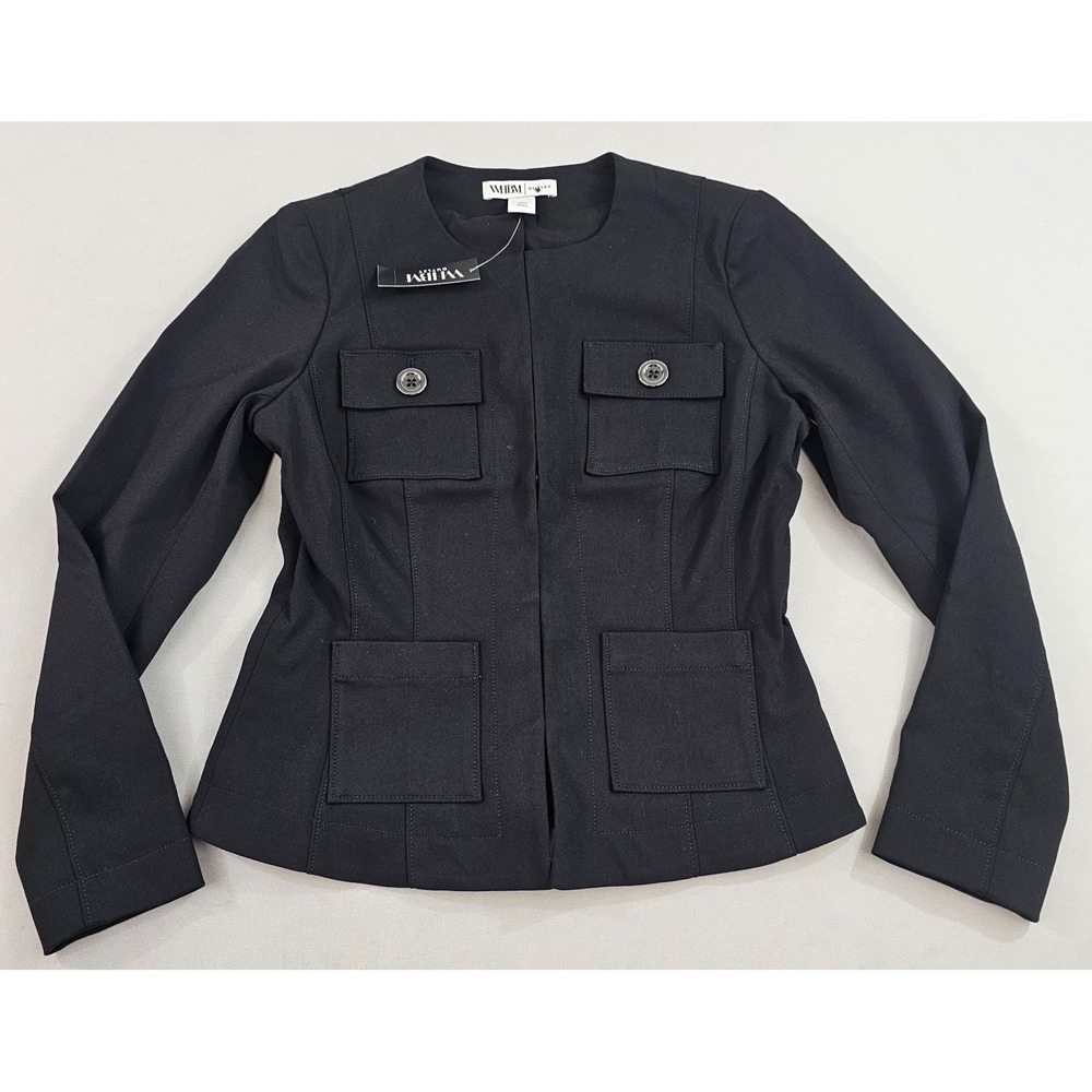 White House Black Market WHBM blazer jacket womens sz 0 black 570359953 $119